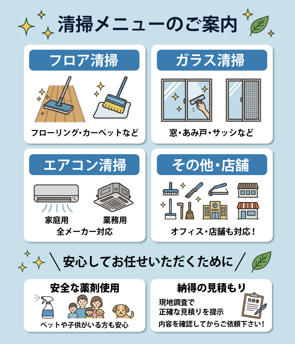 清掃メニューのご案内